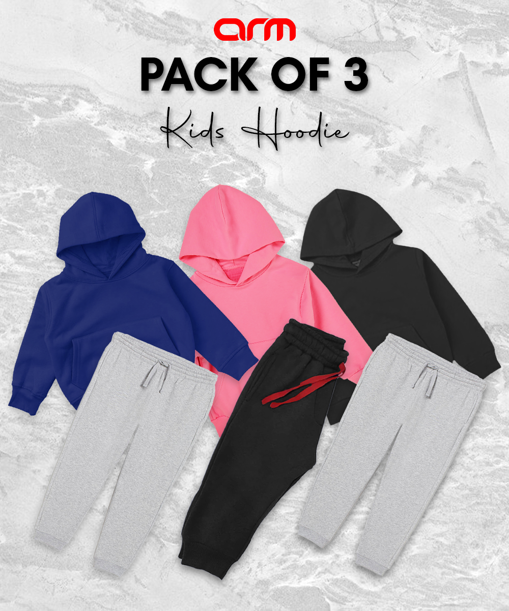 Pack of 3 Basic Hoodie Set for Kids