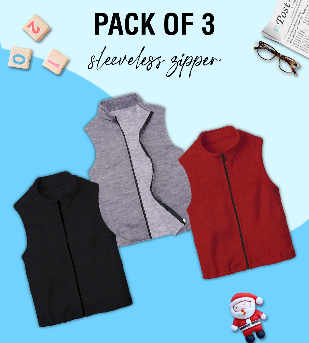 Pack of 3 Junior Sleeveless Jacket