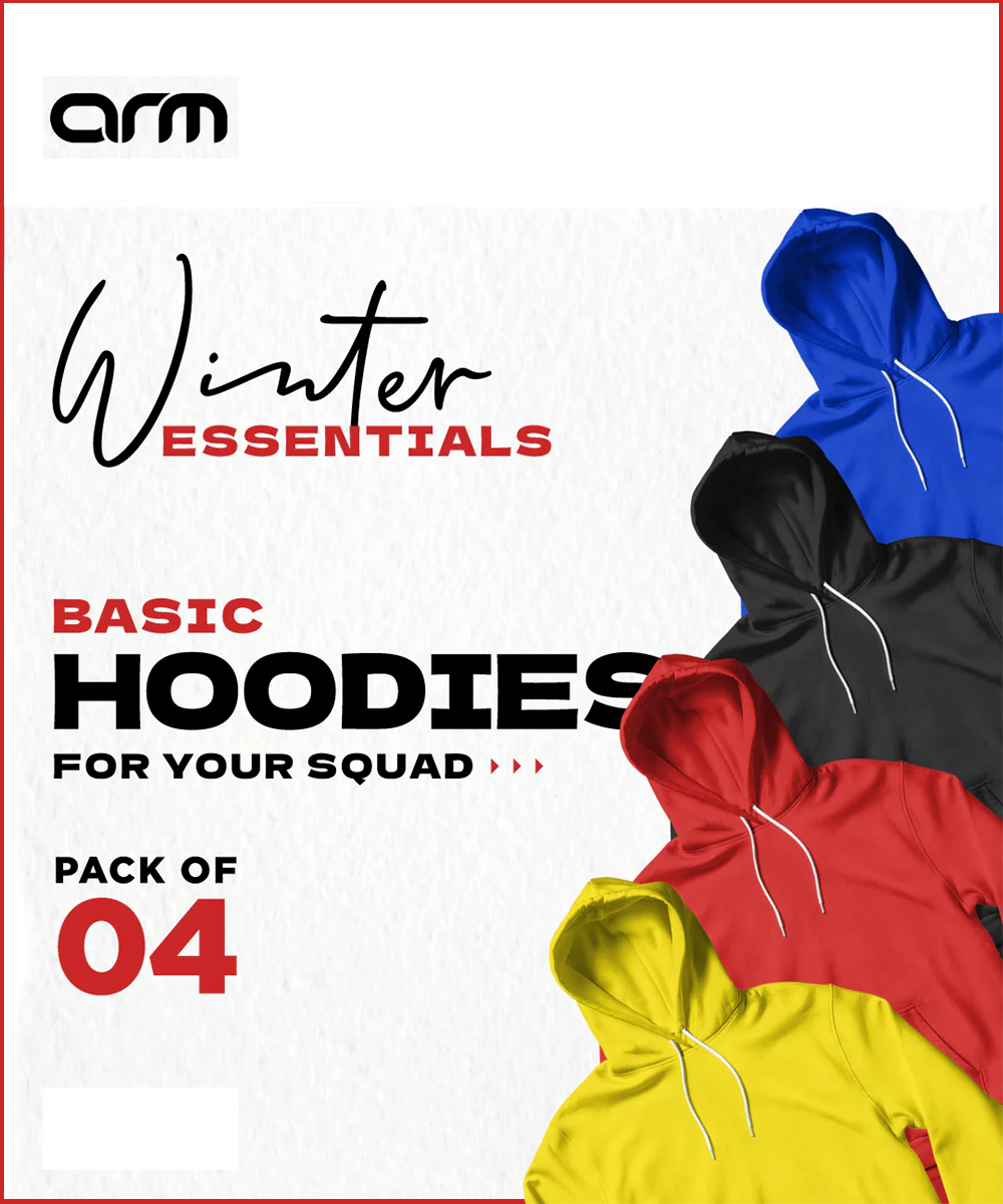 Pack of 4 Basic Pull Over Hoodies