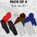 Pack of 4 Basic Hoodie Set for Kids