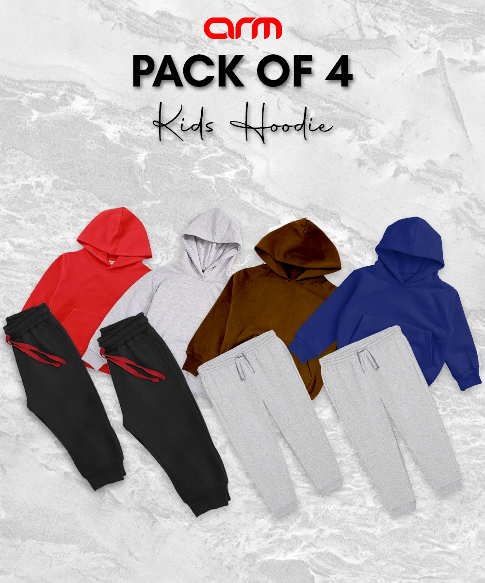 Pack of 4 Basic Hoodie Set for Kids