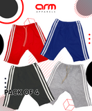 Pack of 4 Basic Stripe Shorts