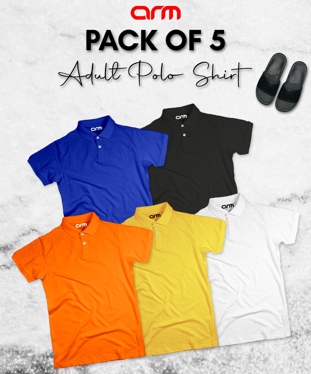 Pack of 5 Unisex Polo Shirt