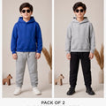 Pack of 2 Basic Hoodie & Trouser Sets for Kids