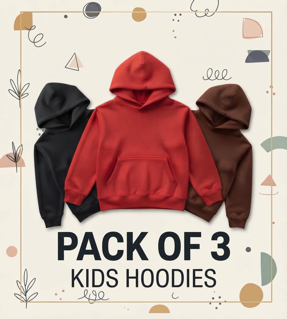 Pack of 3 Basic Hoodies for Kids