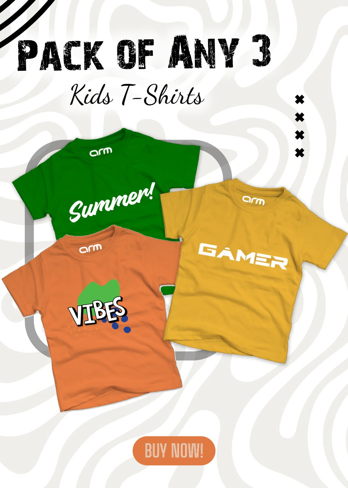 Pack of 3 T-Shirt For Kids (Bundle)