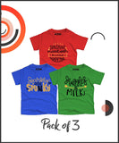 Pack of 3 T-Shirt For Kids - HUR-SPUNK-MILK