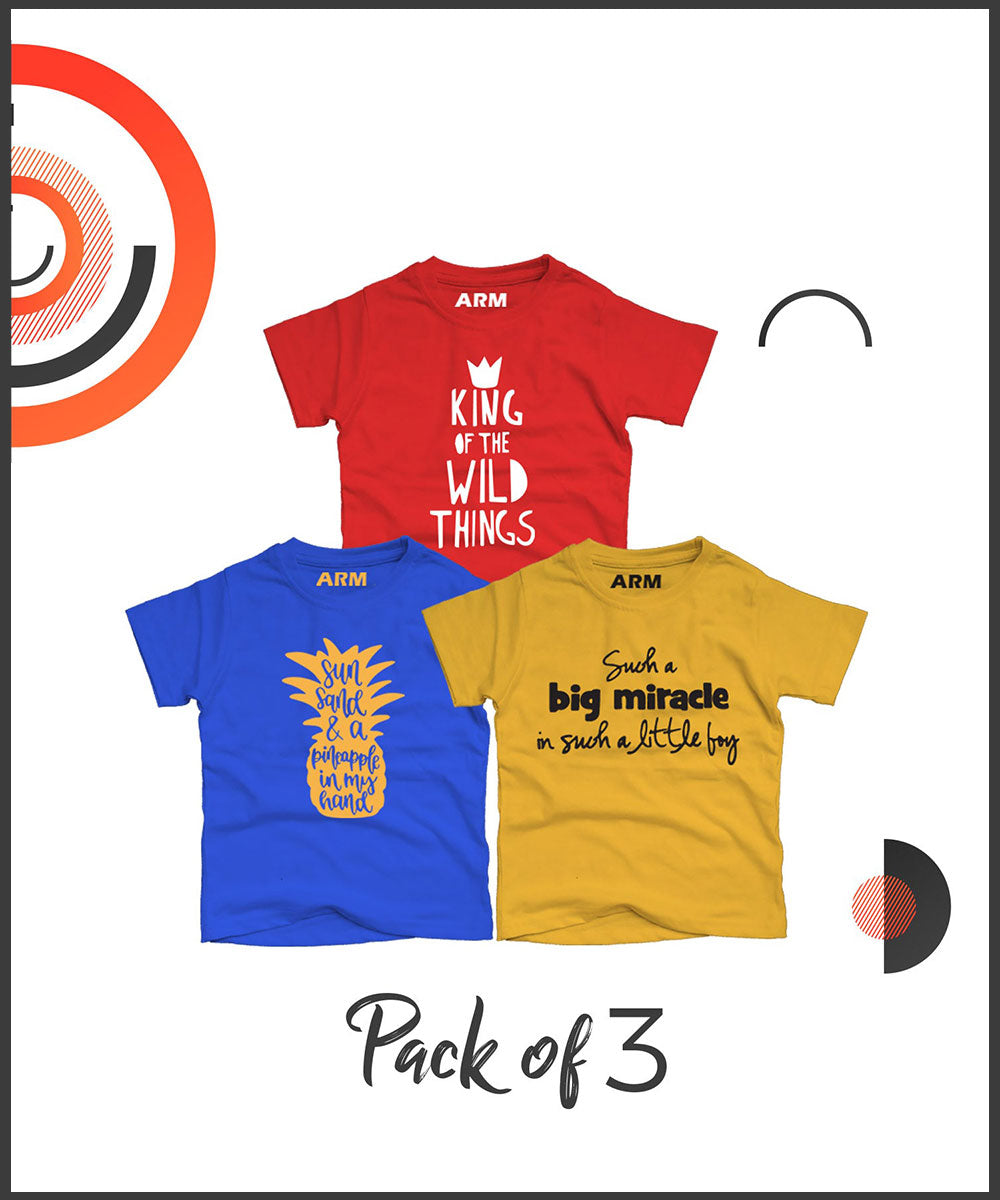 Pack of 3 T-Shirt For Kids - MIR-SUN-KING