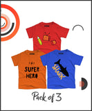 Pack of 3 T-Shirt For Kids - SHERO-PEN-SHARK