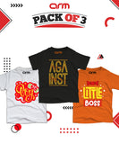 Pack of 3 T-Shirt For Kids - (BOY-AGAINST-LBOSS)