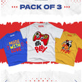 Pack of 3 T-Shirt For Kids - (MADELOVE-LETSPLAY-RIDEPRIDE)