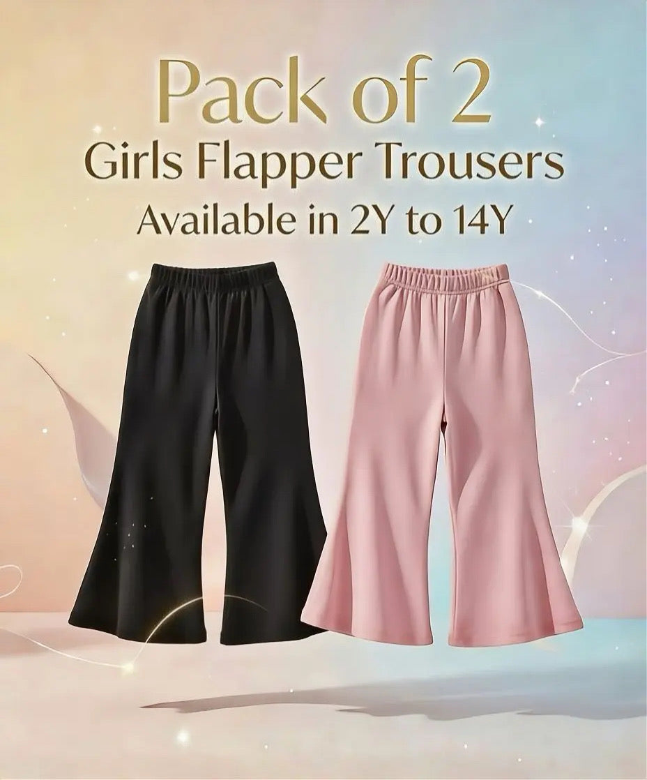 Pack of 2 Basic Flapper Trouser for Girls (Summer)