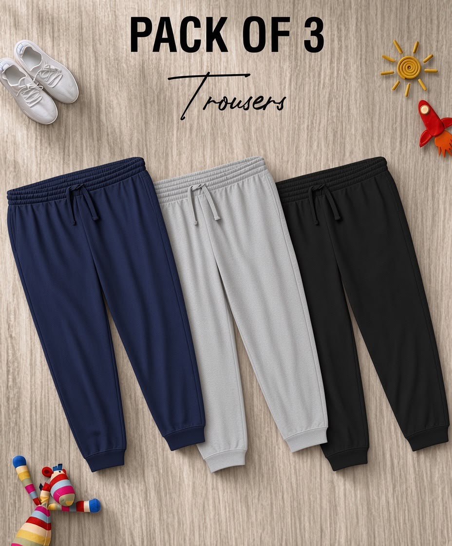 Pack of 3 Basic Trouser for Kids (Summer)