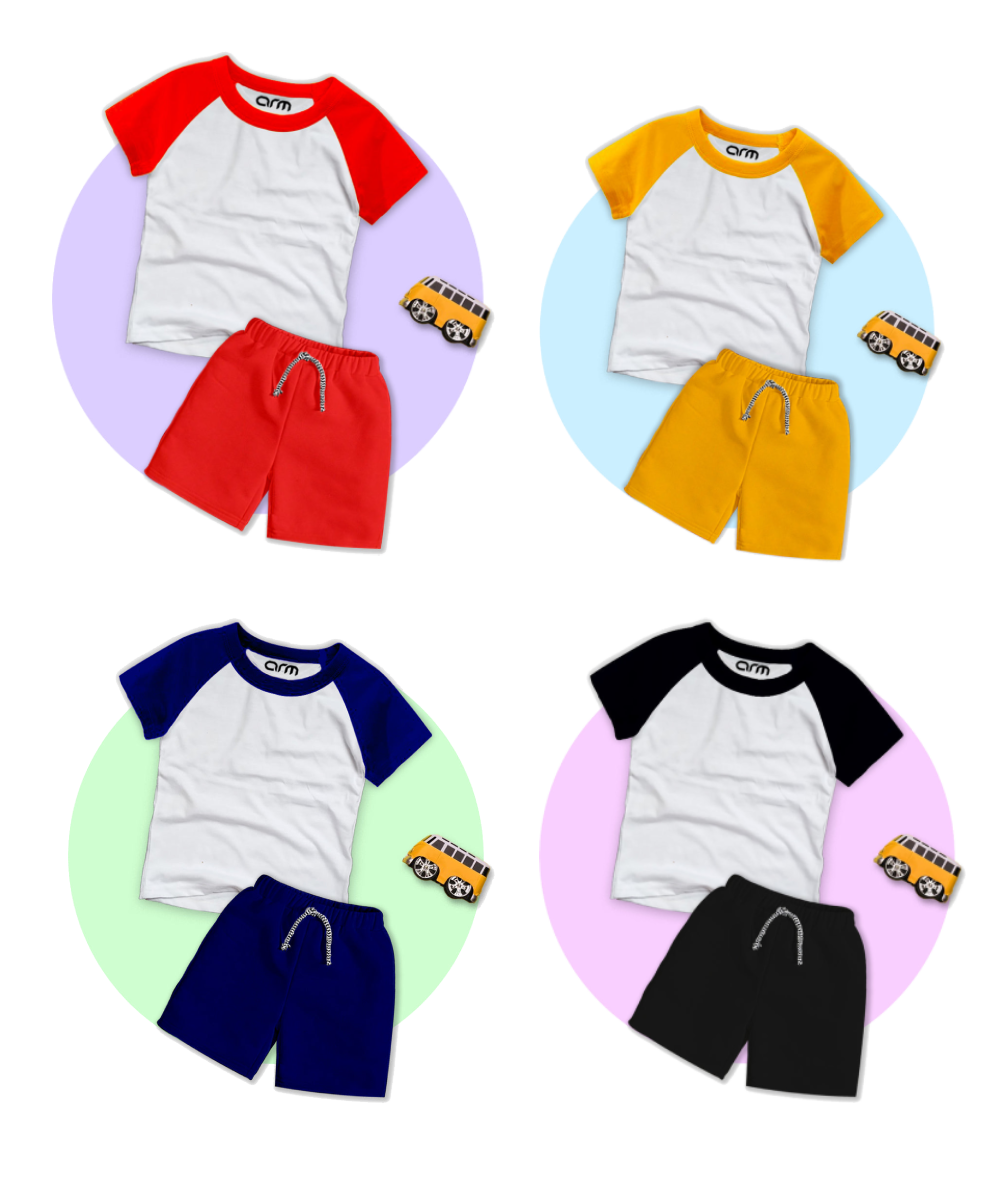 Pack of 3 Basic Raglan Short Set