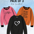 Pack of 3 Contrast Rib Sweat Shirts (HFOOT-HBEAT-PEACE)