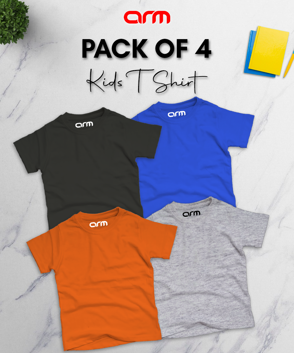 Pack of 4 Basic T-Shirt For Kids
