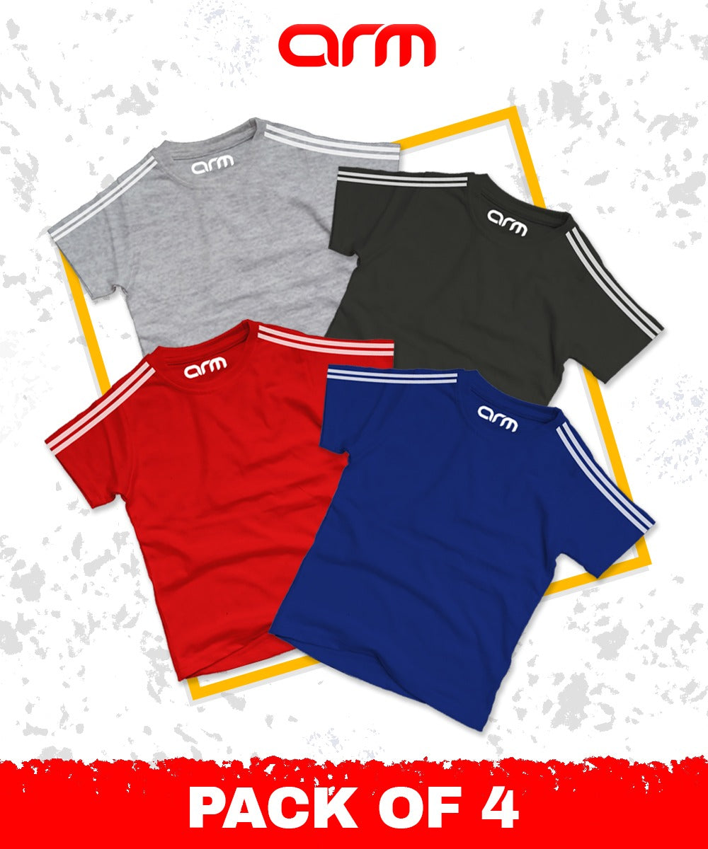 Pack of 4 Stripe T-Shirt For Kids