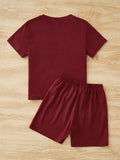 Pattern T-Shirt & Short Set For Kid