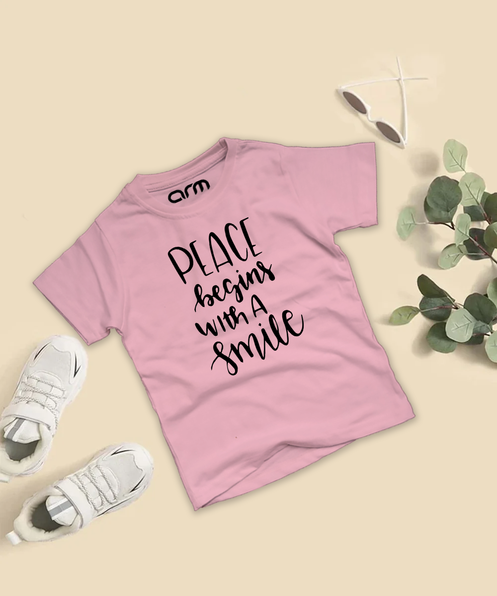 Peace Begins With A Smile T-Shirt For Kids