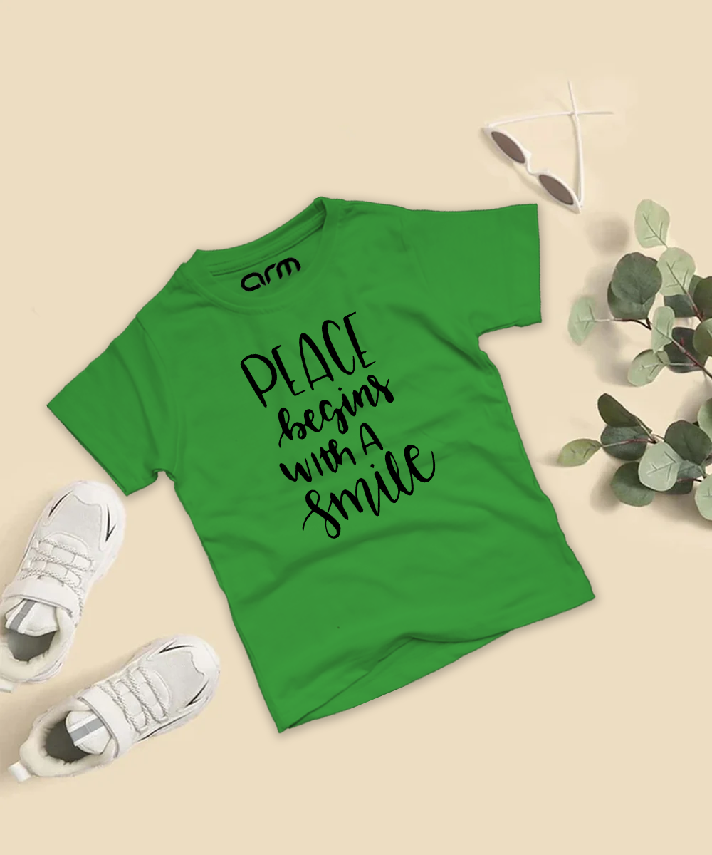 Peace Begins With A Smile T-Shirt For Kids