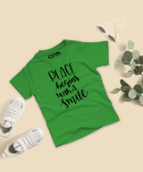 Peace Begins With A Smile T-Shirt For Kids