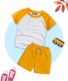 Yellow Basic Raglan Short Set