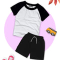 Black Basic Raglan Short Set