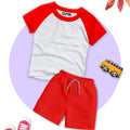 Red Basic Raglan Short Set