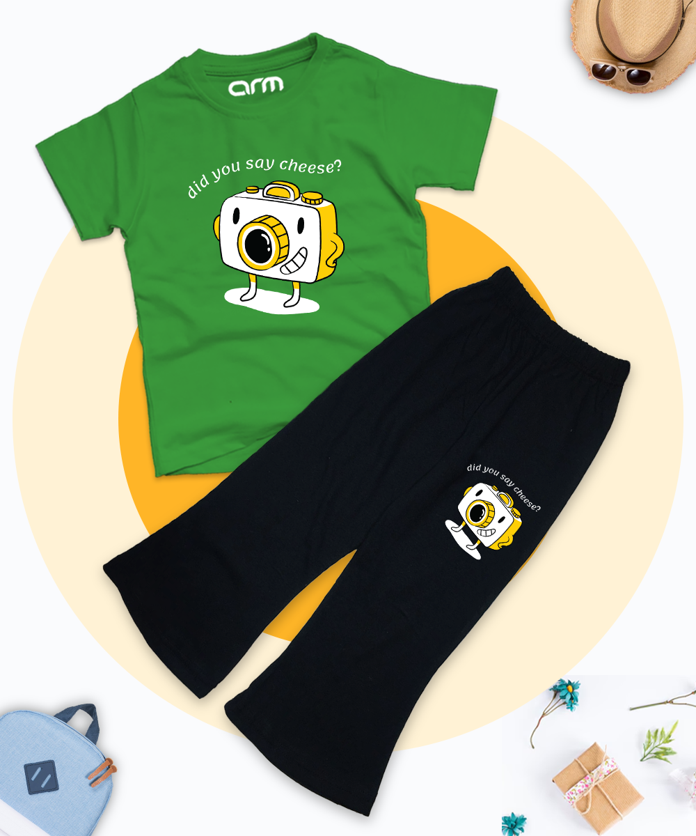 Say Cheese On Tee & Trouser for Kids