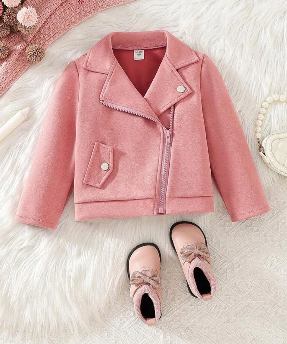 Pink Cross Zipper Jacket for Kids