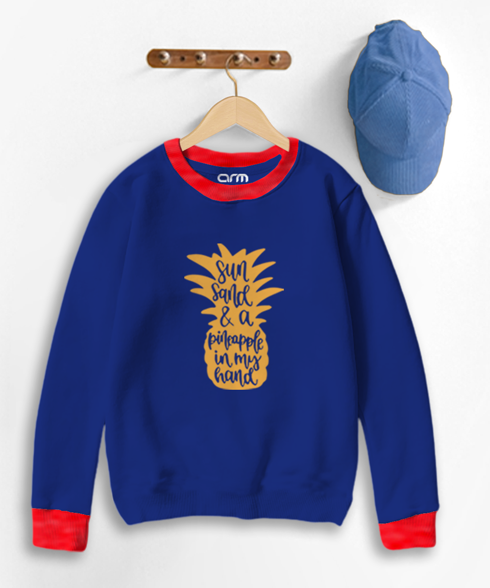 Sun Sand My Hero Contrast Sweat Shirt for Kids