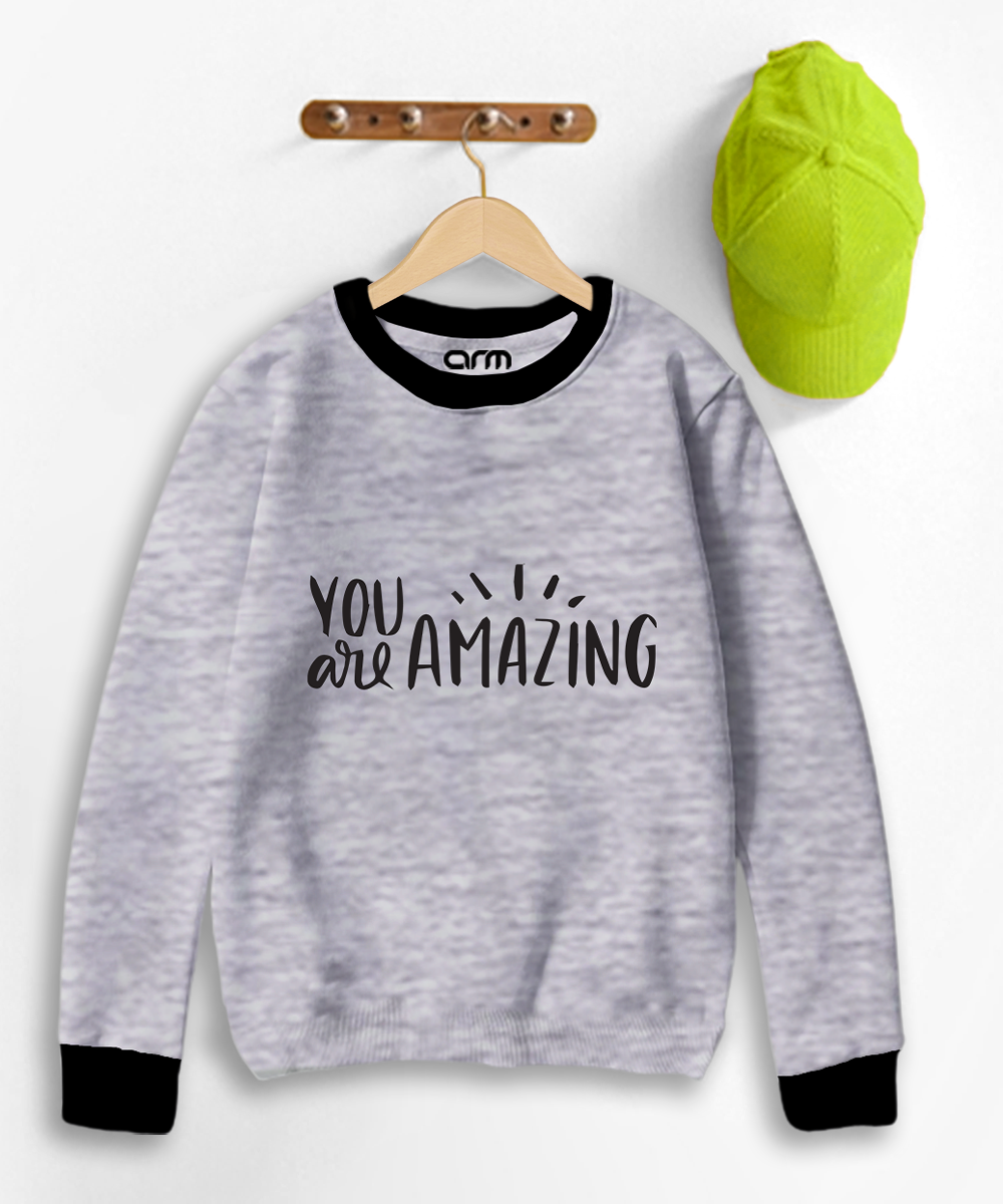 Pack of 2 Contrast Rib Sweat Shirts (SAYCHEESE-YOUAMAZING)