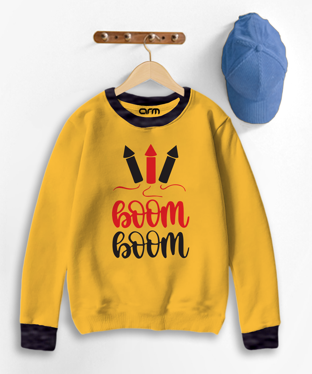 Boom Boom Contrast Sweat Shirt for Kids