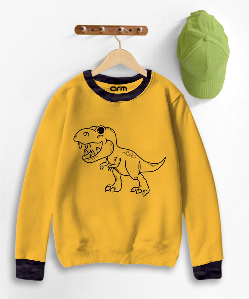 Dinosaur Contrast Sweat Shirt for Kids