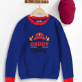 My Daddy My Hero Contrast Sweat Shirt for Kids