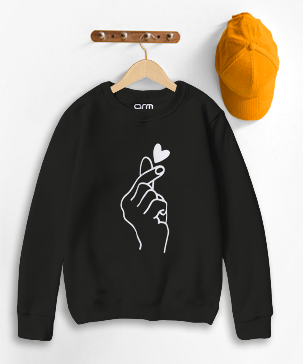 Nourishing Heart Contrast Sweat Shirt for Kids