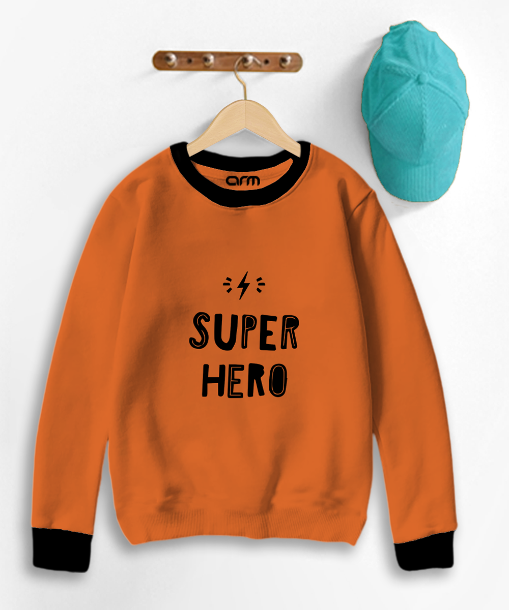 Super Hero Contrast Sweat Shirt for Kids