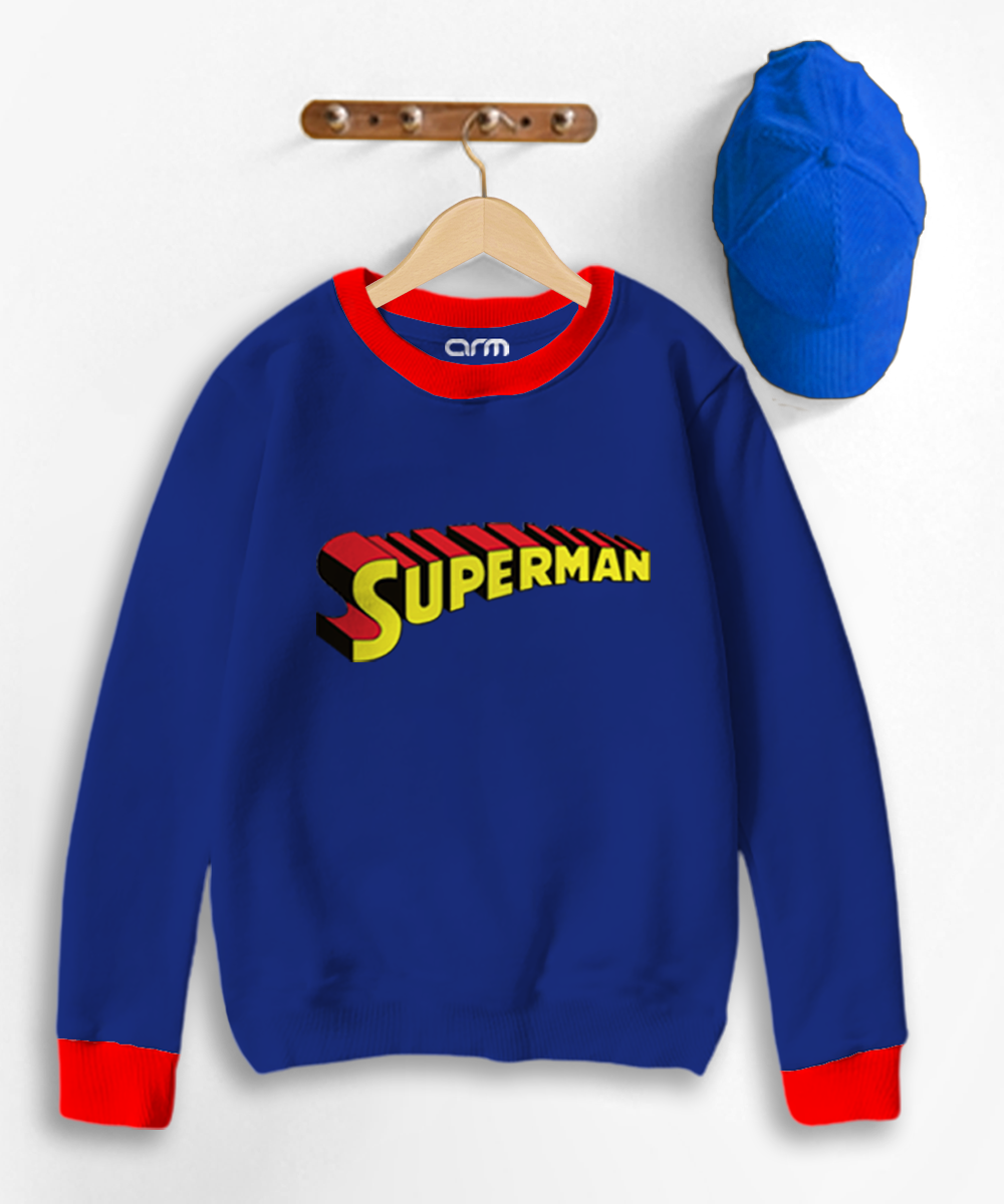 Superman Contrast Sweat Shirt for Kids