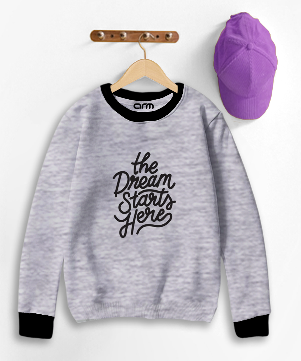 Dream Starts Here Contrast Sweat Shirt for Kids