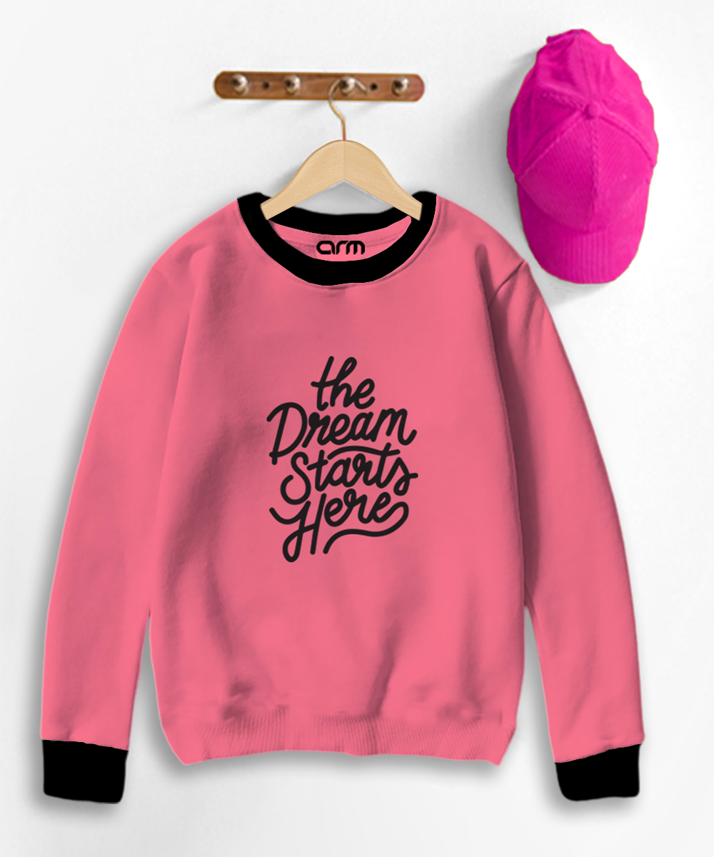Dream Starts Here Contrast Sweat Shirt for Kids