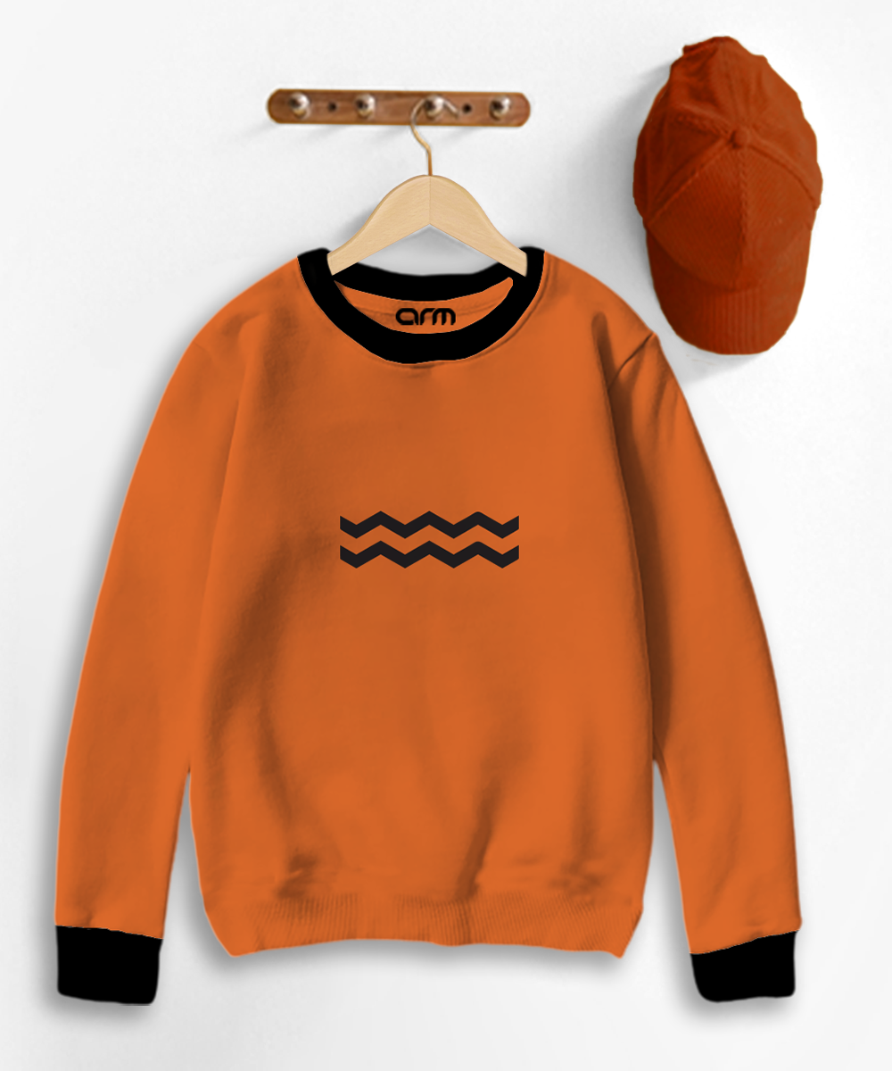 Wall Contrast Sweat Shirt for Kids