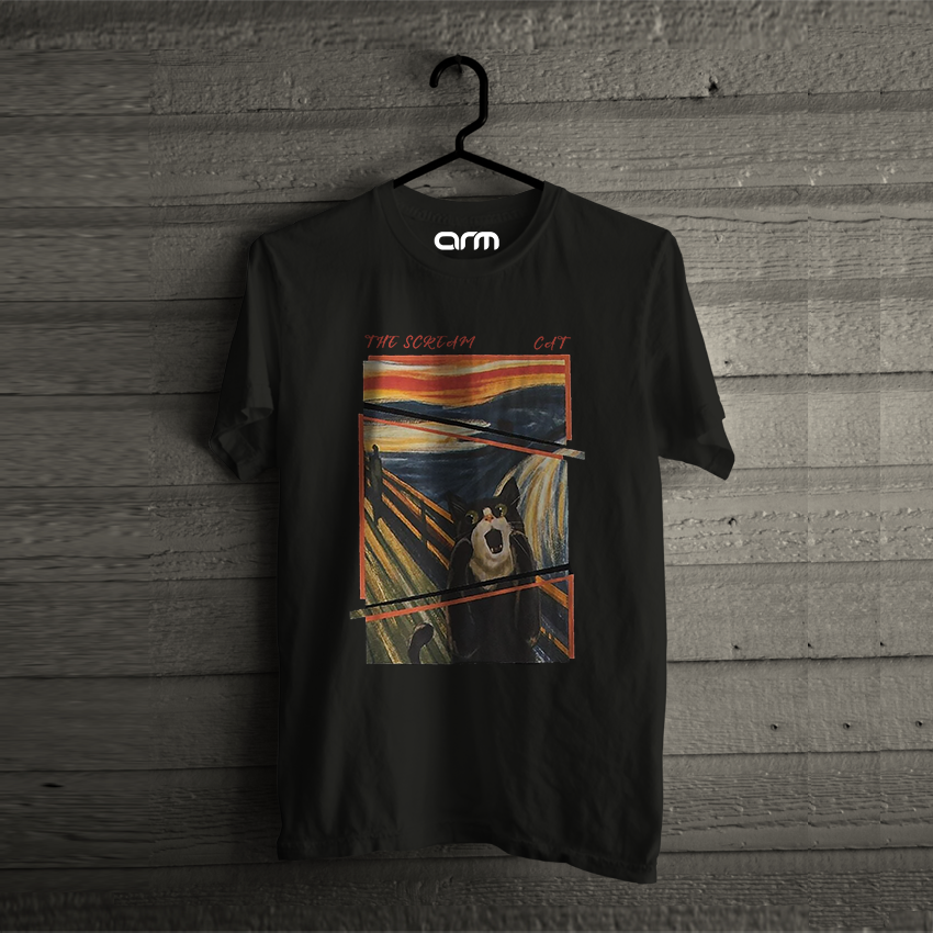 The Scream Cat Printed T-Shirt