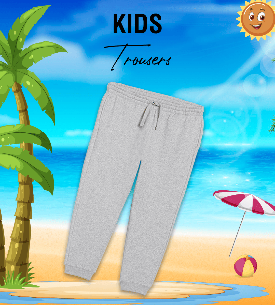 Basic Heather Gray Summer Trouser for Kids