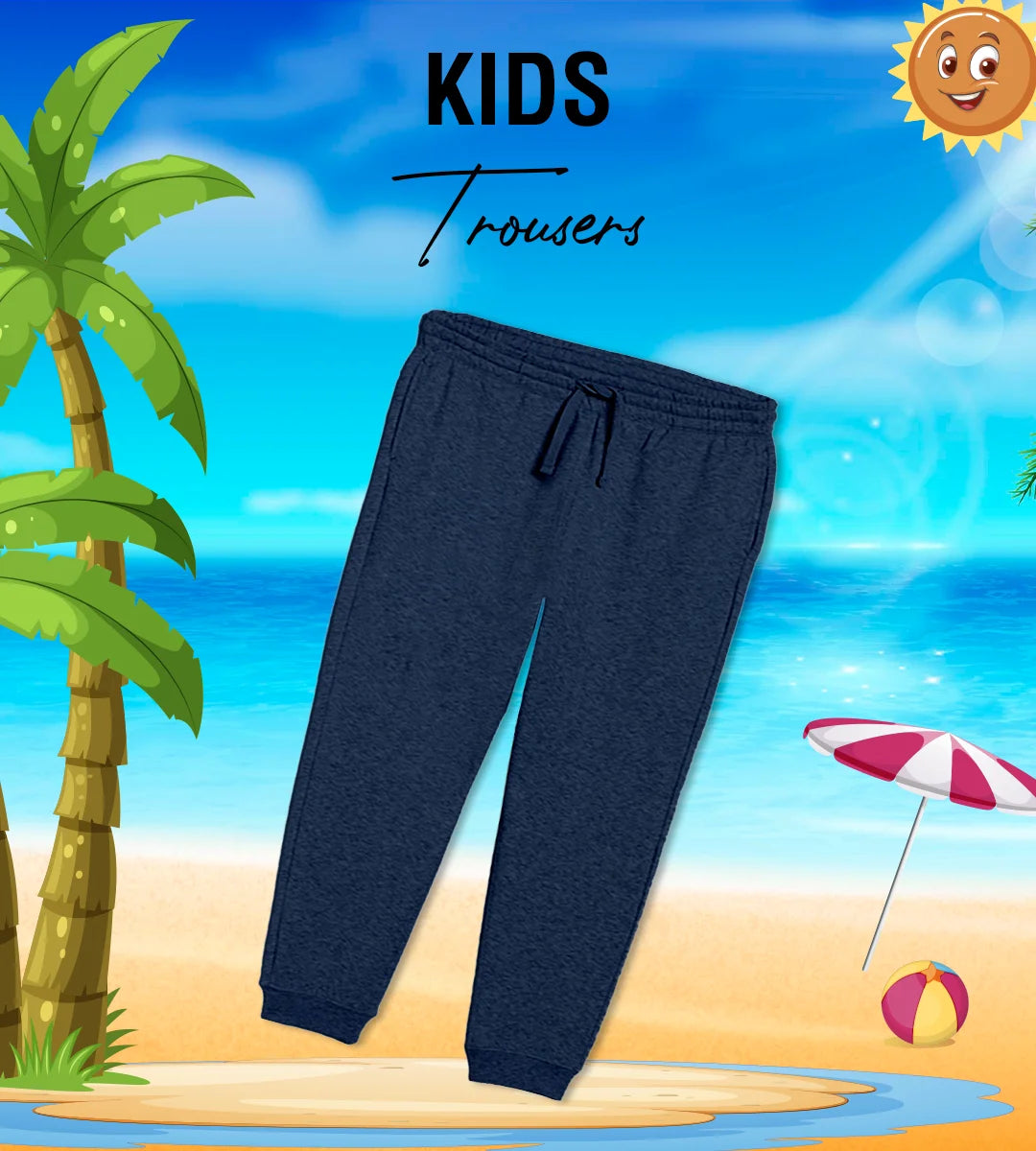 Basic Navy Blue Summer Trouser for Kids