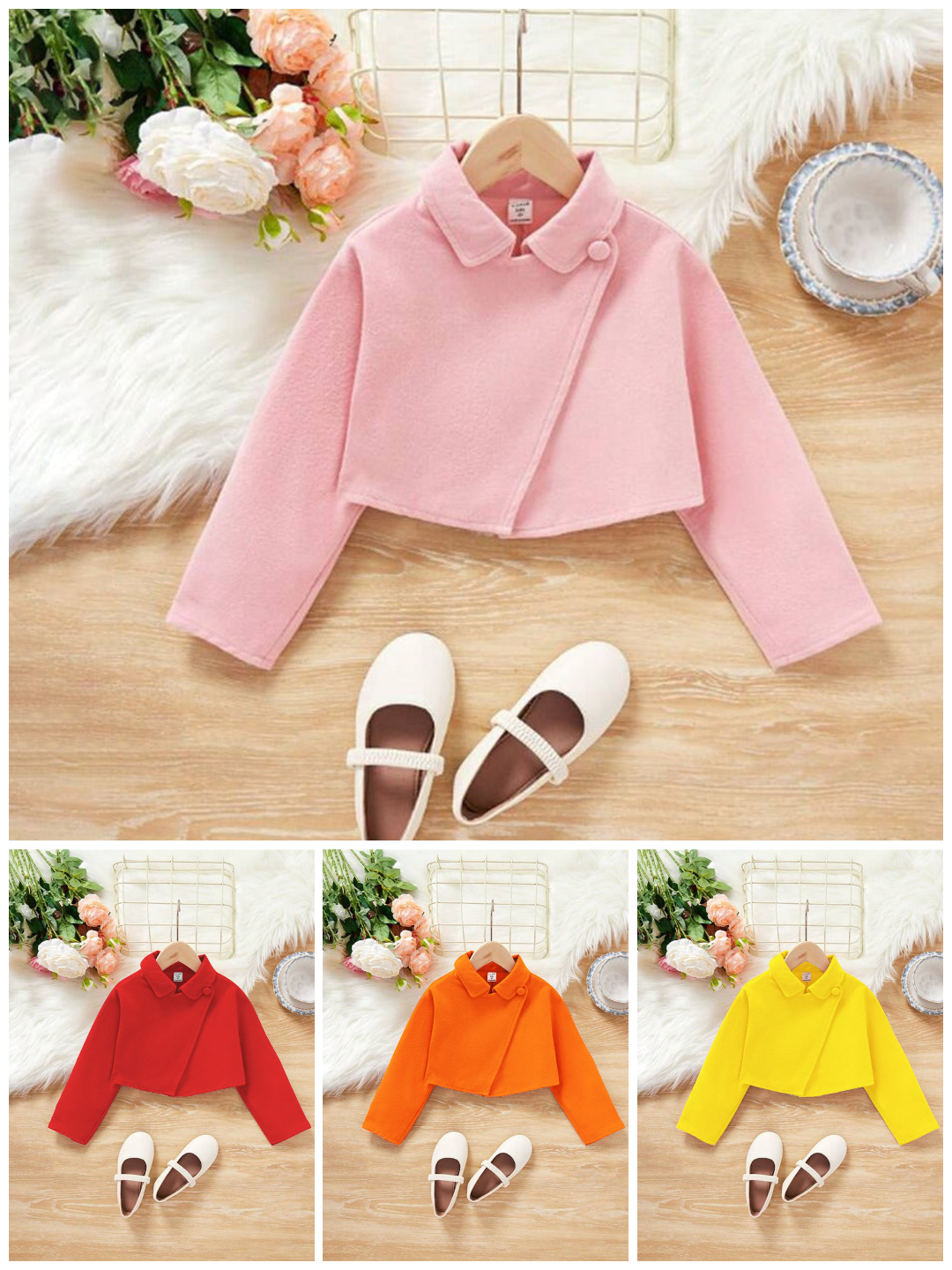 Pack of 4 Cross Button Jacket for Kids