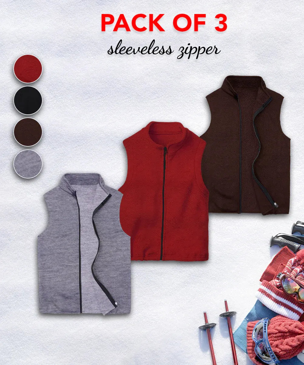 Pack of 3 Junior Sleeveless Jacket