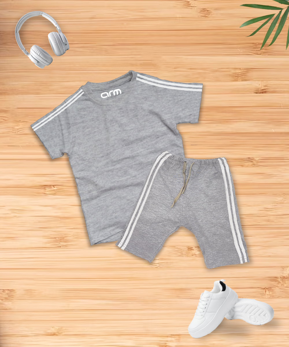 Basic Stripe T-Shirt & Short Set