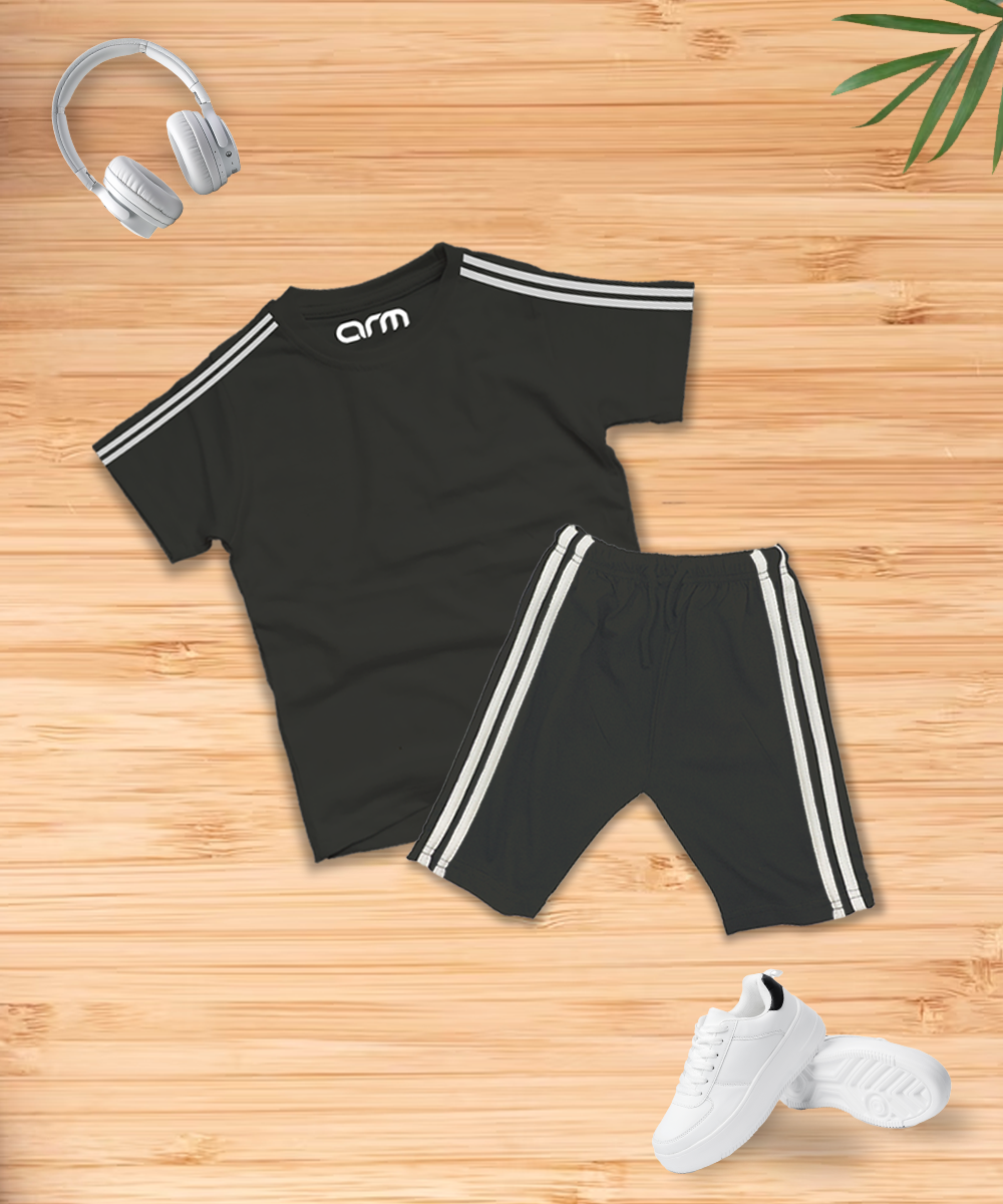 Basic Stripe T-Shirt & Short Set