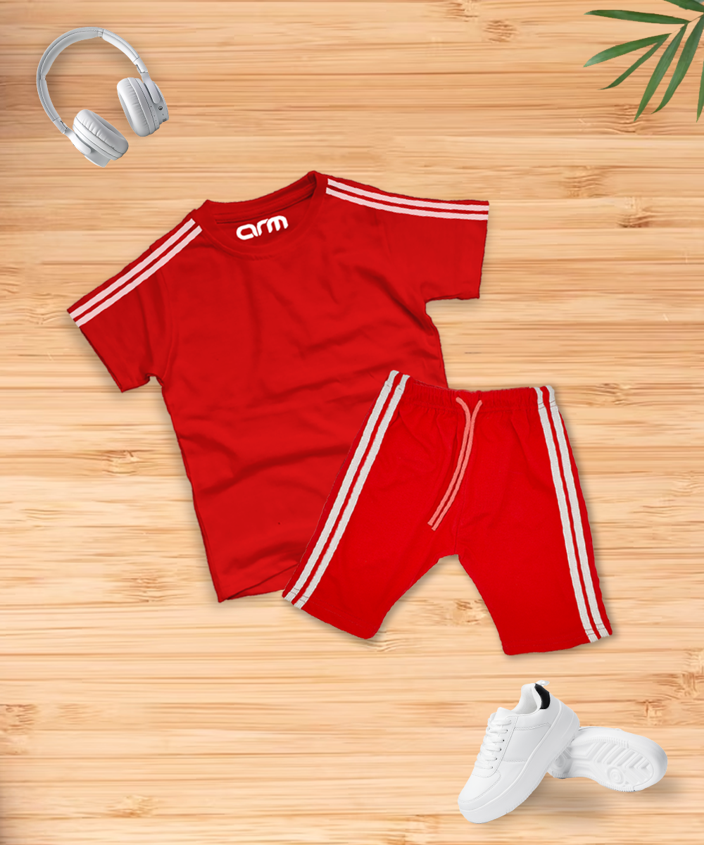 Basic Stripe T-Shirt & Short Set