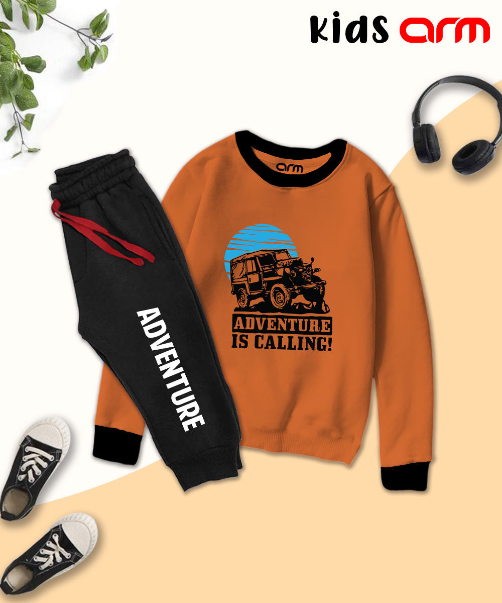 Adventure Is Calling Contrast Tracksuit for Kids